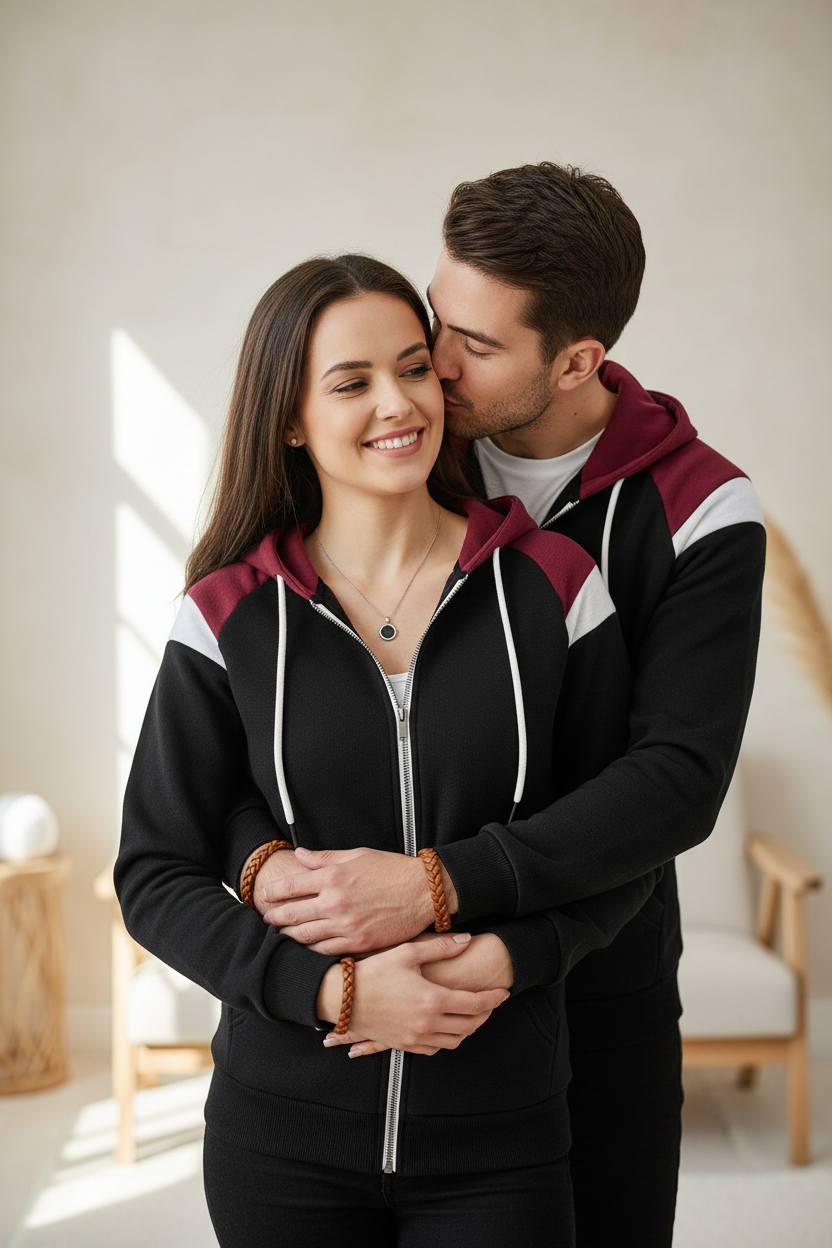 Colour Block Hooded Sweatshirt