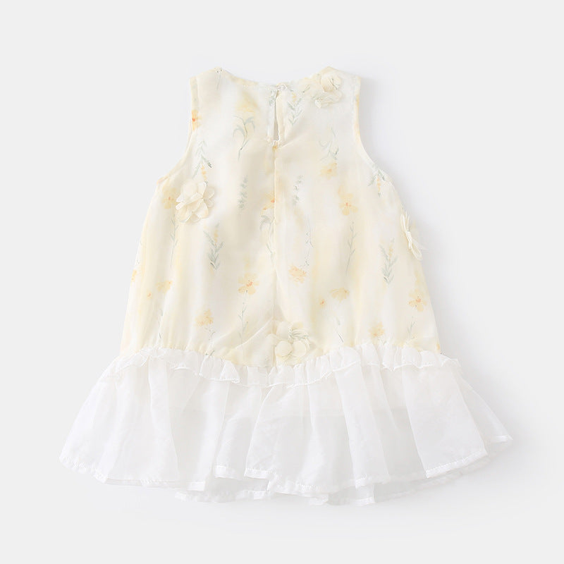 Kids' Chiffon Summer Dress in Yellow