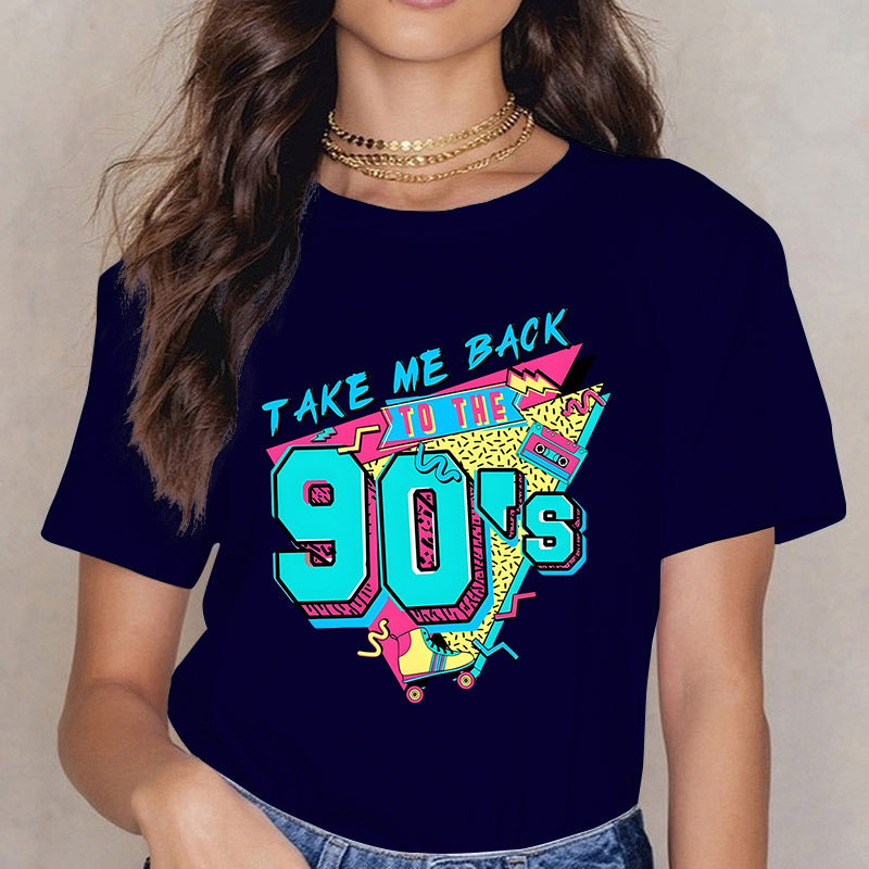 Fun Letter Print Crew Neck Sweatshirt for Women
