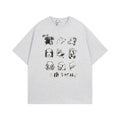 Retro Fun Pet Print Short Sleeve T-Shirt Men's Summer Loose Casual Versatile Couple Top