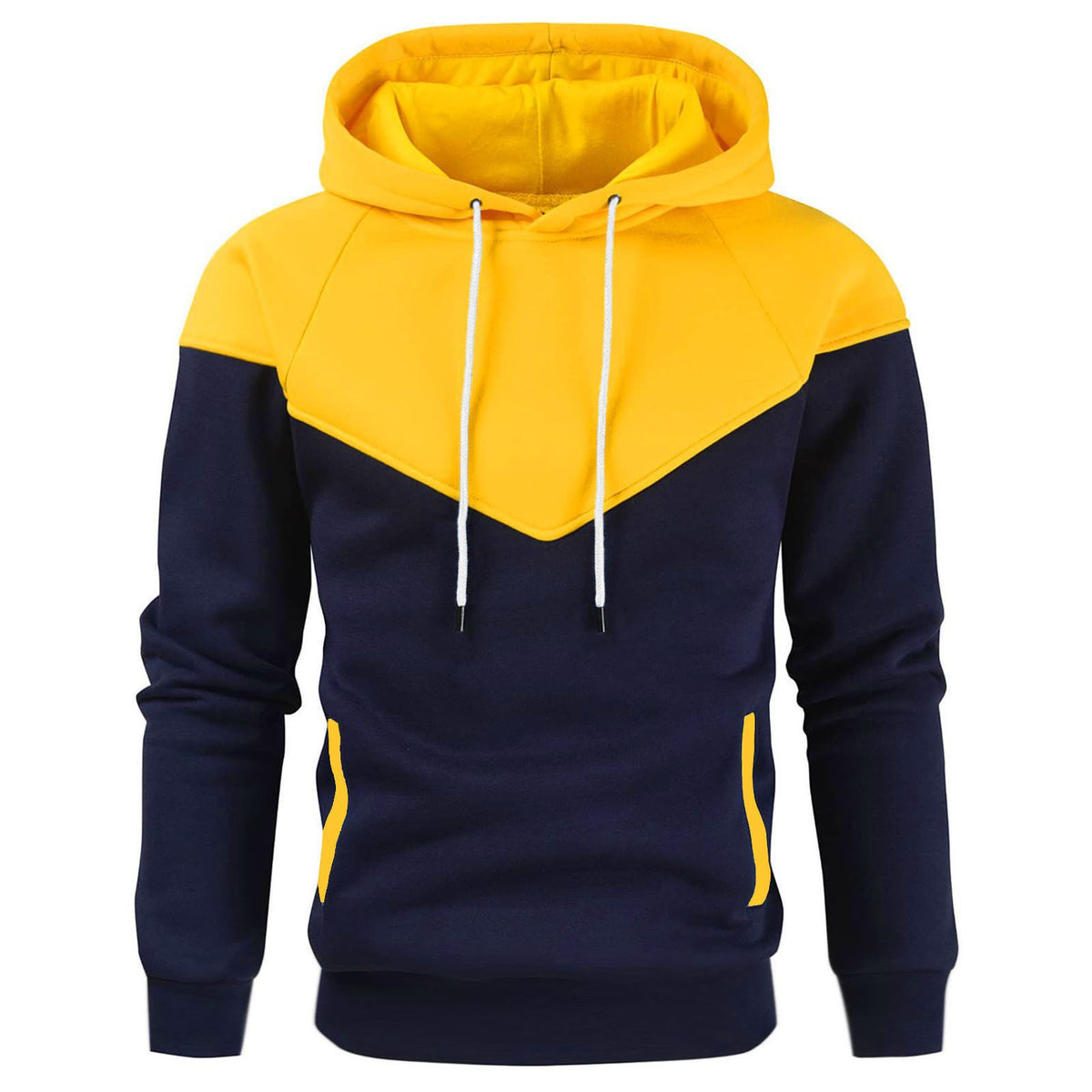 Men's Colorblock Pullover Hoodie Sweatshirt Casual Athletic Everyday
