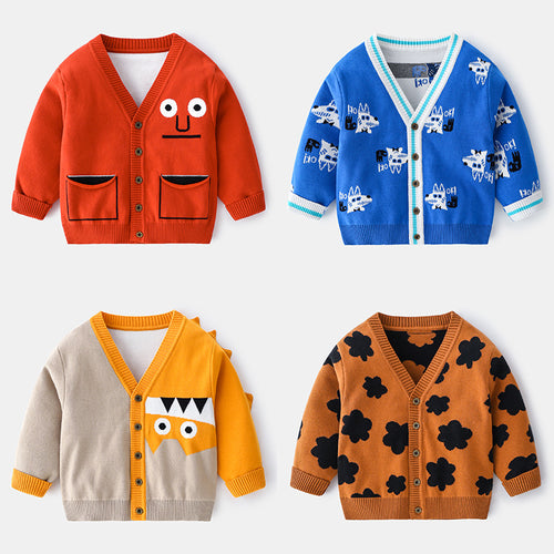 Boy Knit Cardigan Sweater Coat Children's Clothing Baby Toddler Boy Wholesale