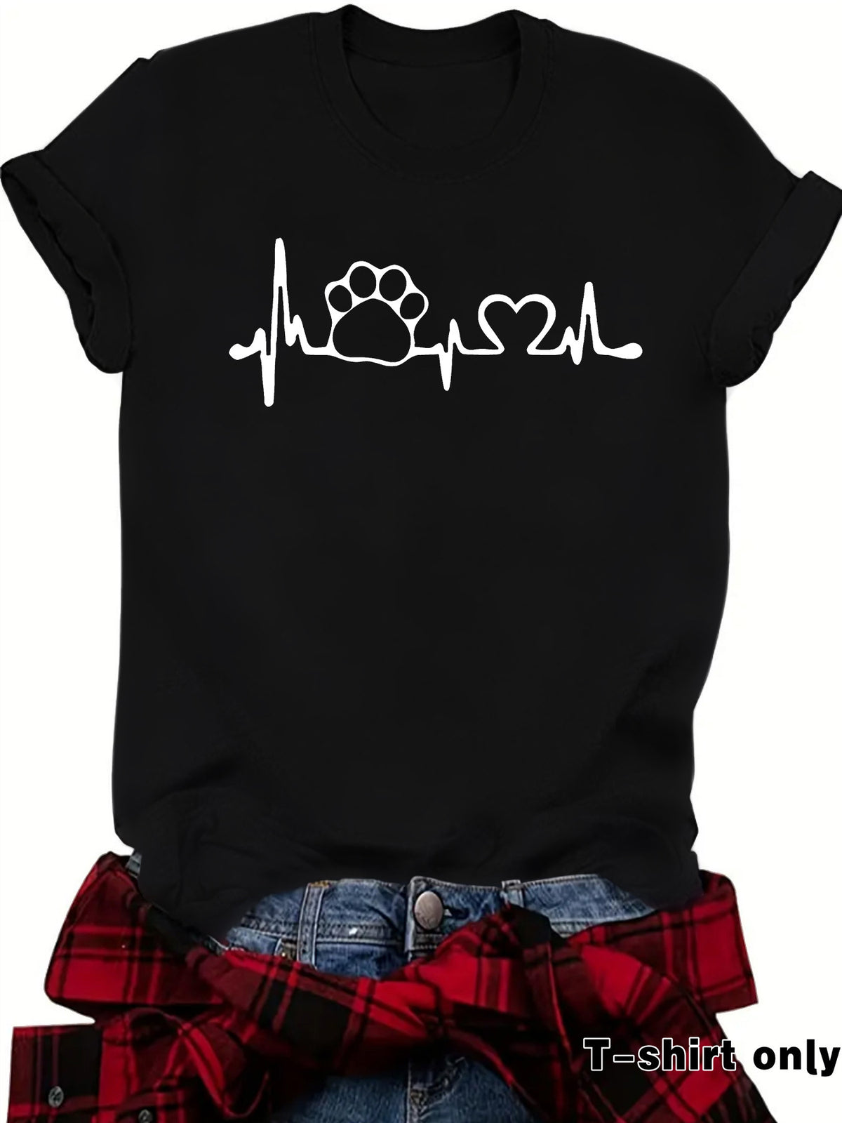 Love pet round neck pullover short sleeved shirt