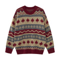 Men's Jacquard Stripe Colour Block Crew Neck Sweater