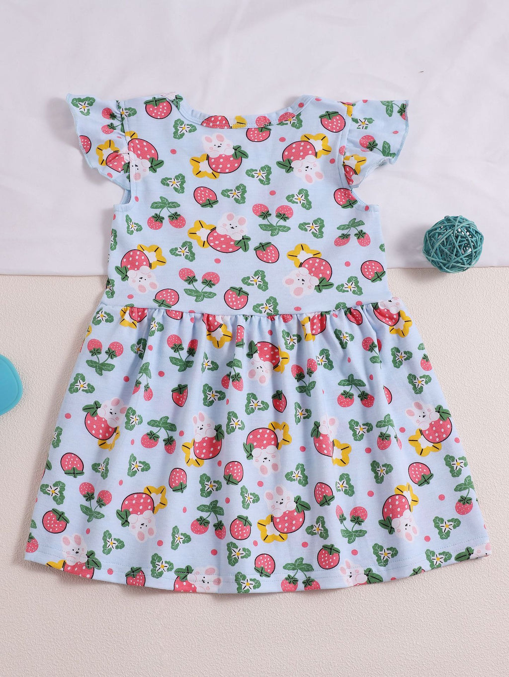 Style Girls' Dress Cartoon Ruffle Sleeve Dress Princess Dress
