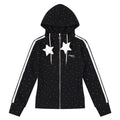 Women's Star Print Zip-Up Hoodie Jacket