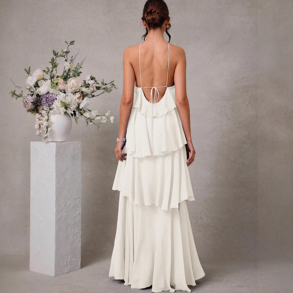 Elegant Sleeveless Long Dress Formal Dress Fashion Autumn Dress