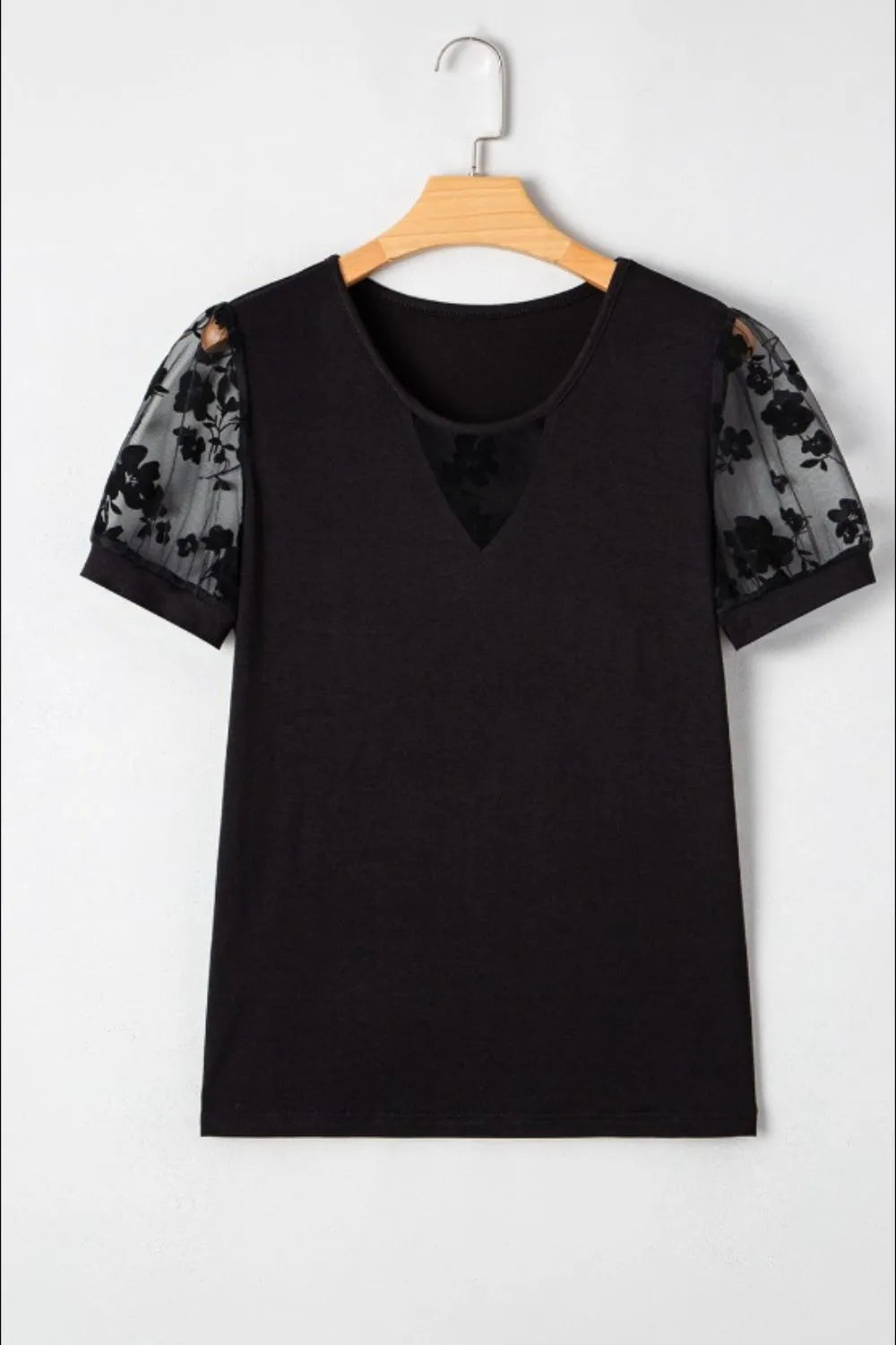 Floral Lace Patchwork V-Neck Top
