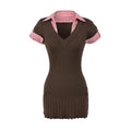 Women’s Short-Sleeve Polo Collar Knit Dress