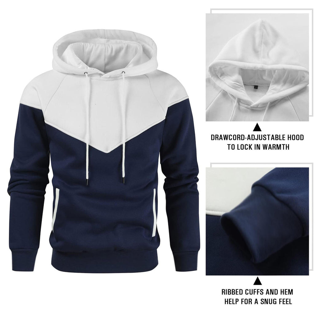 Men's Colorblock Pullover Hoodie Sweatshirt Casual Athletic Everyday