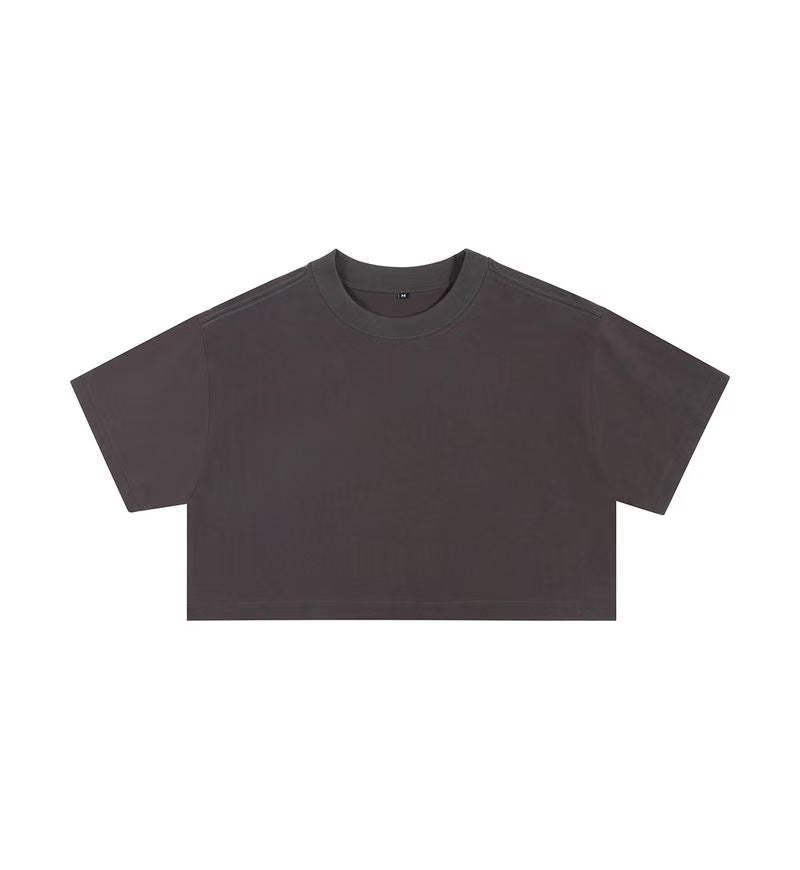 Short crop loose top women's short sleeved T-shirt with exposed navel
