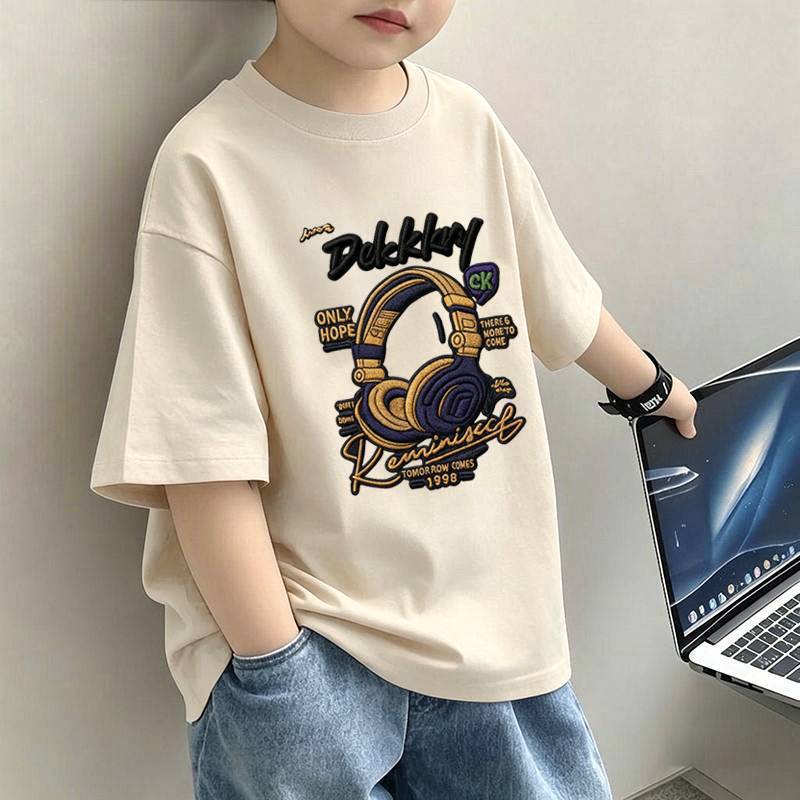 Children's Short Sleeve T-Shirt  Boy Lightweight Half Sleeve Trendy Brand Boy Top