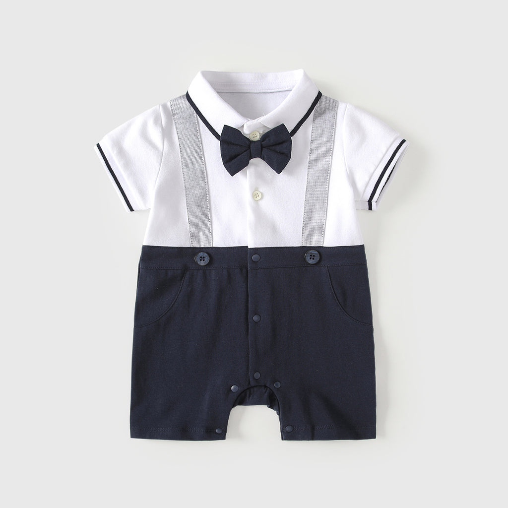 Collar short sleeved baby boy jumpsuit