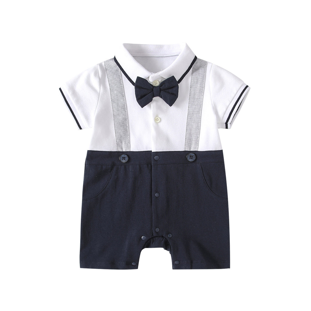 Collar short sleeved baby boy jumpsuit