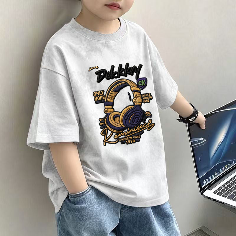 Children's Short Sleeve T-Shirt  Boy Lightweight Half Sleeve Trendy Brand Boy Top