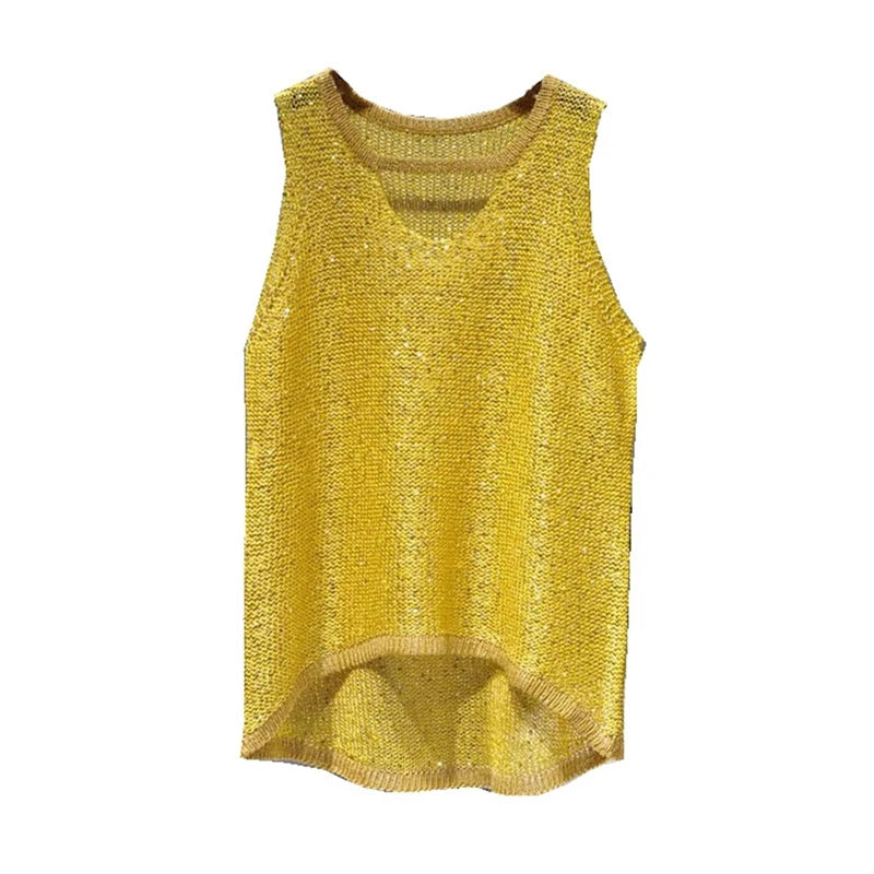 Womens Fashion  Korean Tank Top  Heart Cut Out Top Sexy Hollow Out Bright
