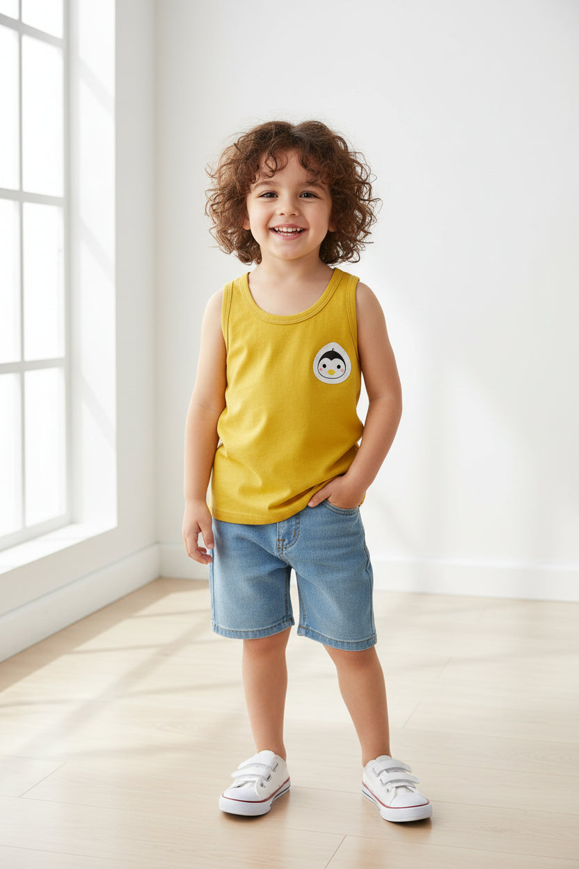 Sleeveless Vest T-Shirt Summer Kids Clothing Thin Style for 1-3 Years Old Toddler Tops Wholesale