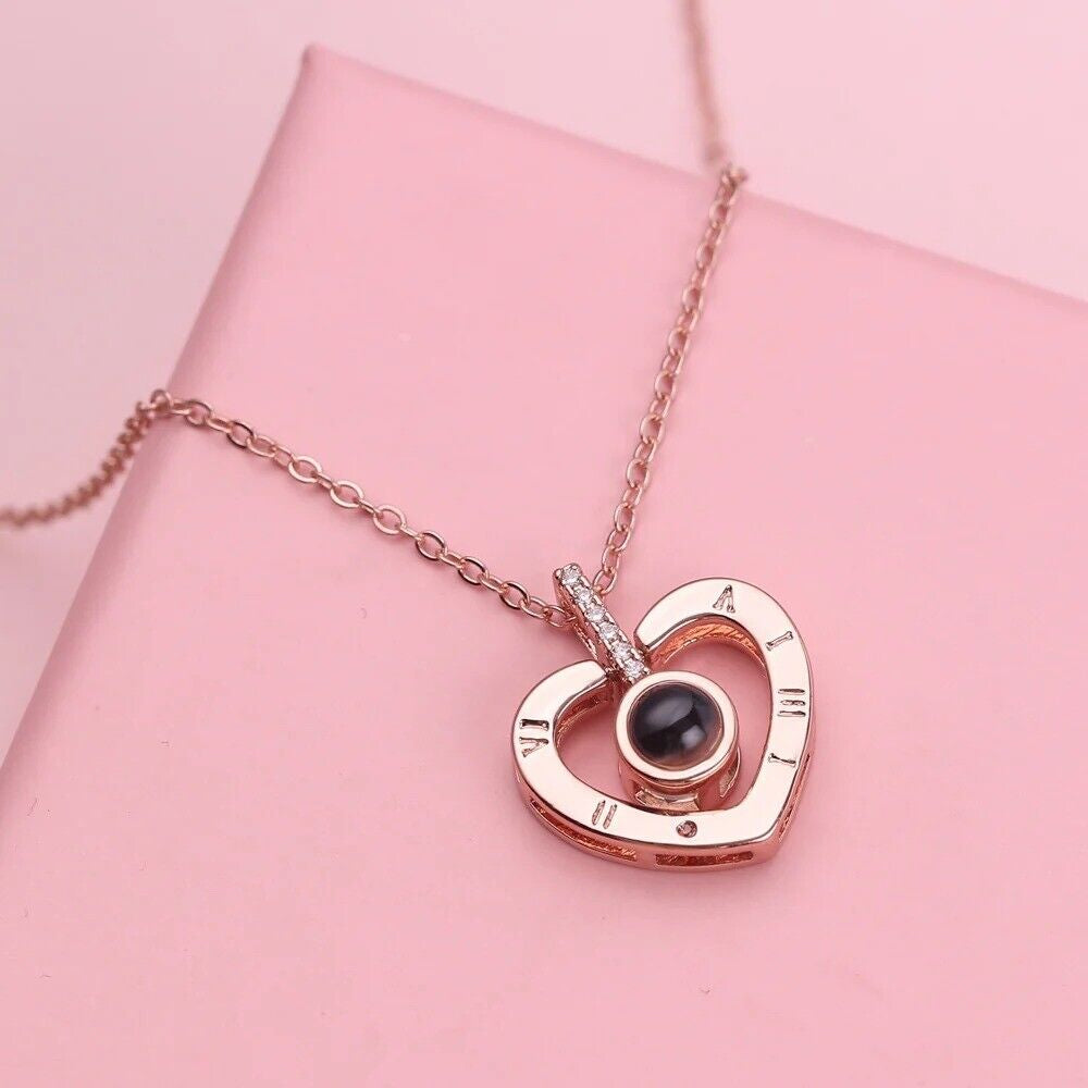 Valentine'S Day Real Rose Gift Box & Necklace for Her Mothers Day, Birthday Gift