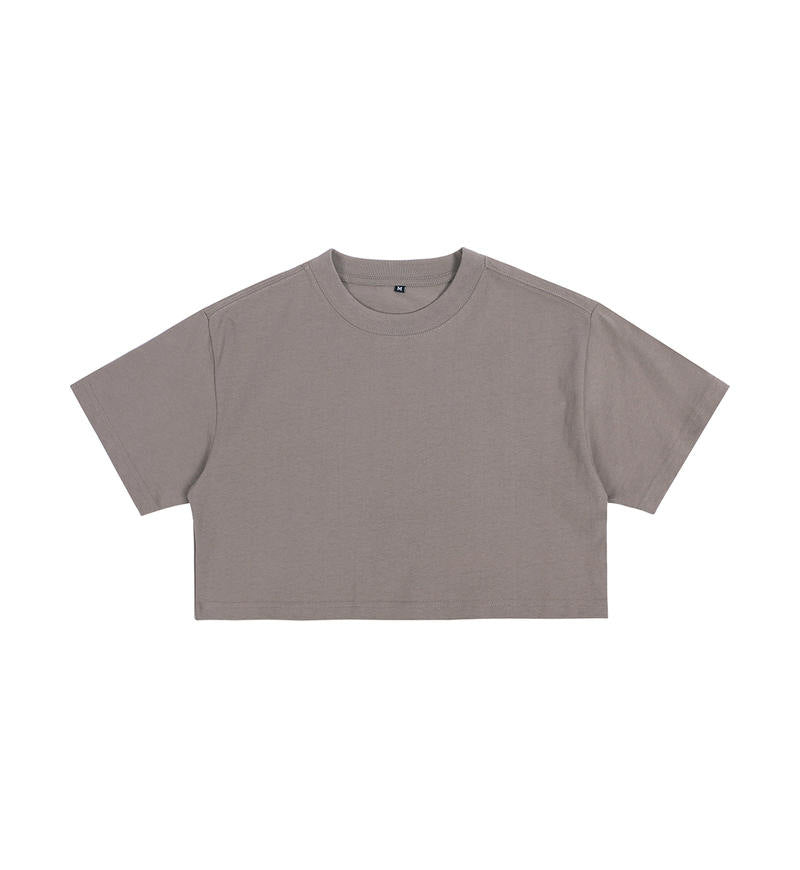 Short crop loose top women's short sleeved T-shirt with exposed navel