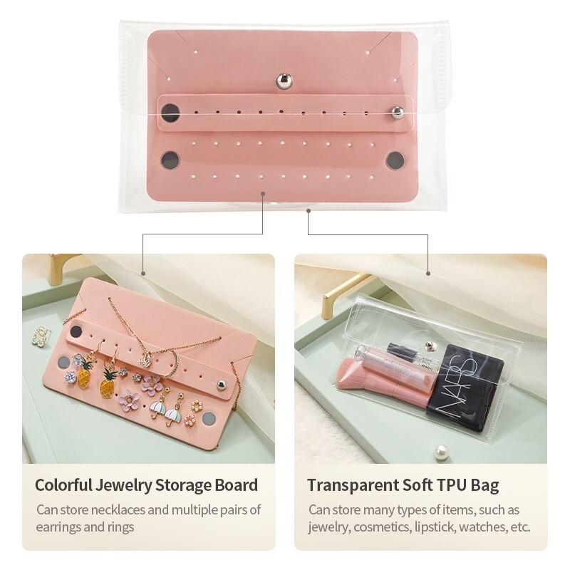 Mini Travel Jewelry Organizer Bag Clear TPU Gift Display Portable Storage Packaging Case Girl Earrings Jewellery Organizer Bags