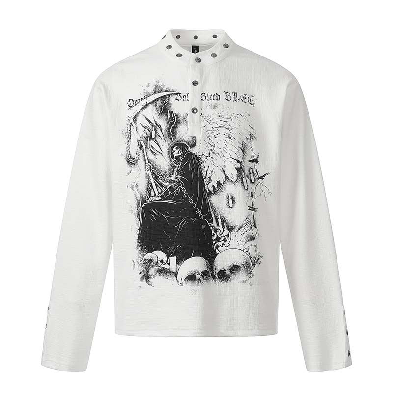 Skeleton Mystery Man Printed Long Sleeve