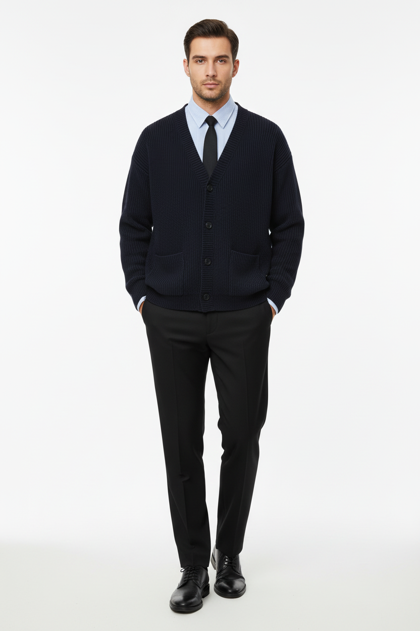 Fake two cardigans and sweaters for men