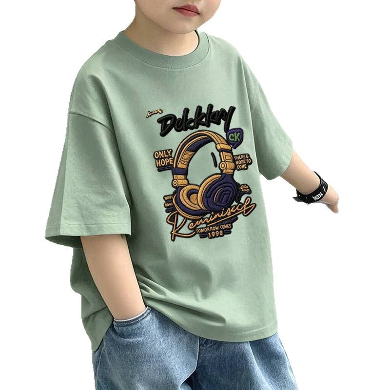 Children's Short Sleeve T-Shirt  Boy Lightweight Half Sleeve Trendy Brand Boy Top