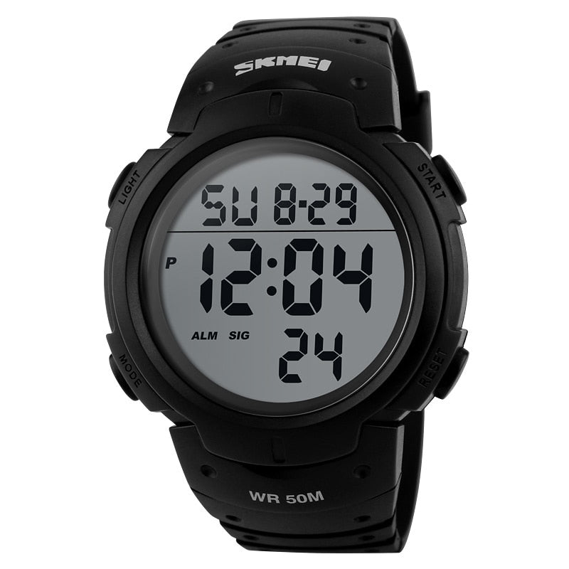 SKMEI 1068  Men Sports Watches Chronos Countdown Men's Watch Waterproof LED Digital Watch Man Electronic Clock Relogio Masculino 1068