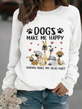 Round-neck DOGS Print Crew Sweatshirt