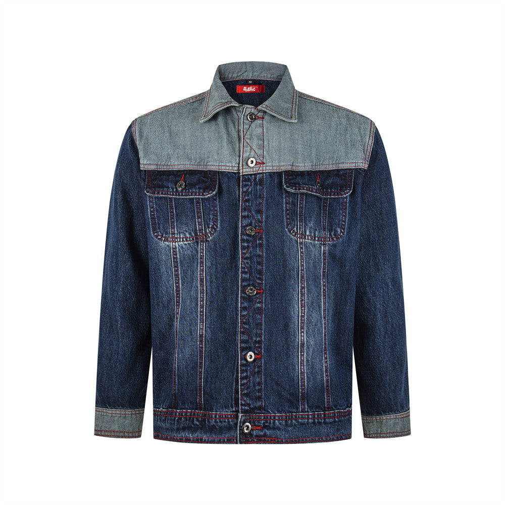 Men's Colour Block Patchwork Denim Jacket