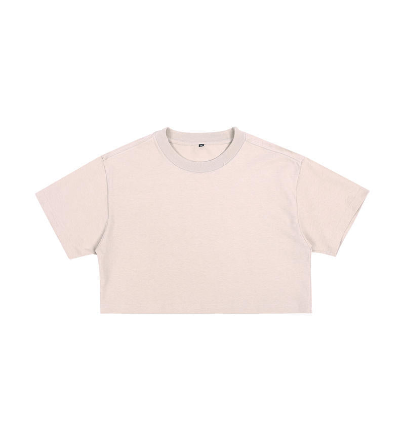 Short crop loose top women's short sleeved T-shirt with exposed navel