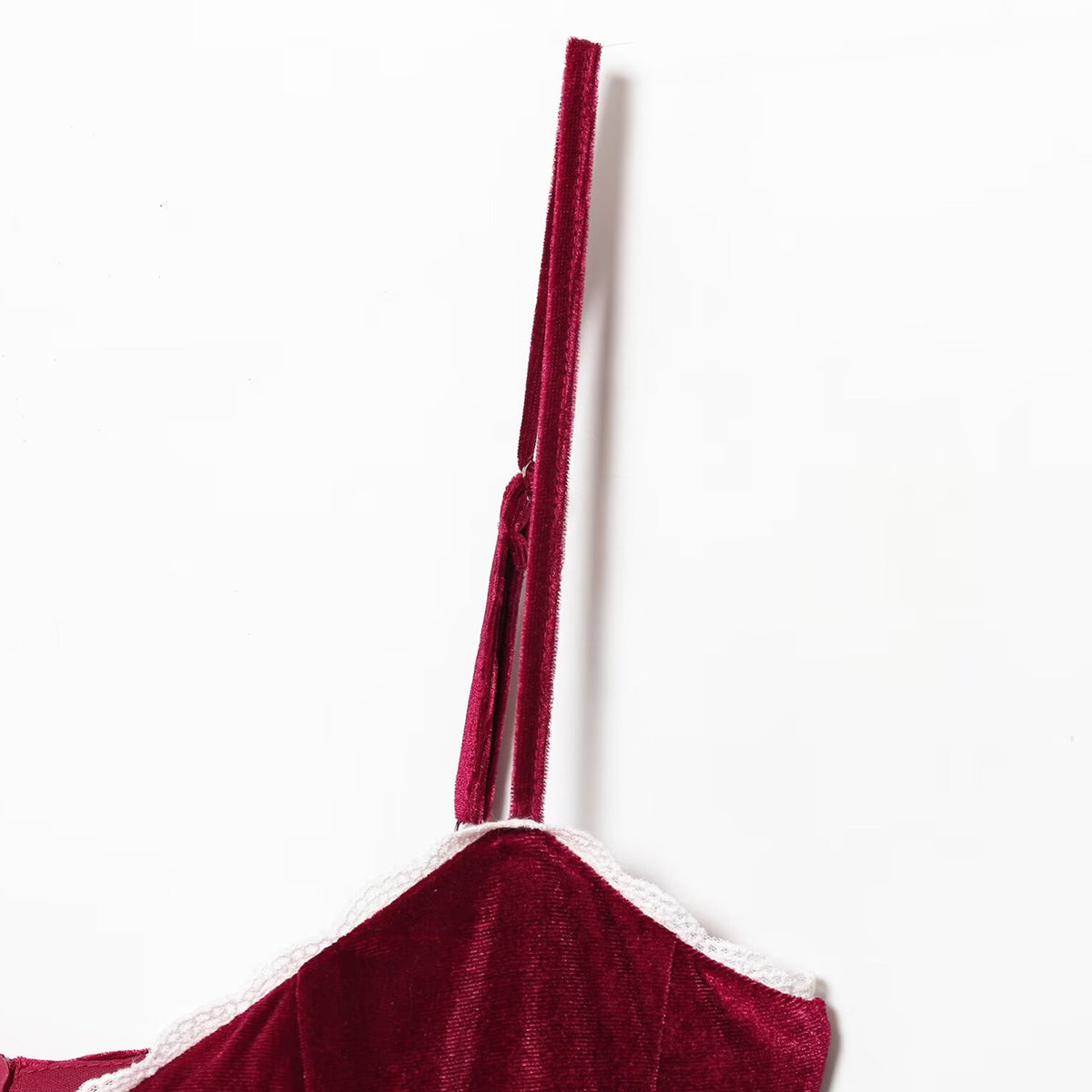 Autumn and Winter Velvet Lace Mini Strap Dress