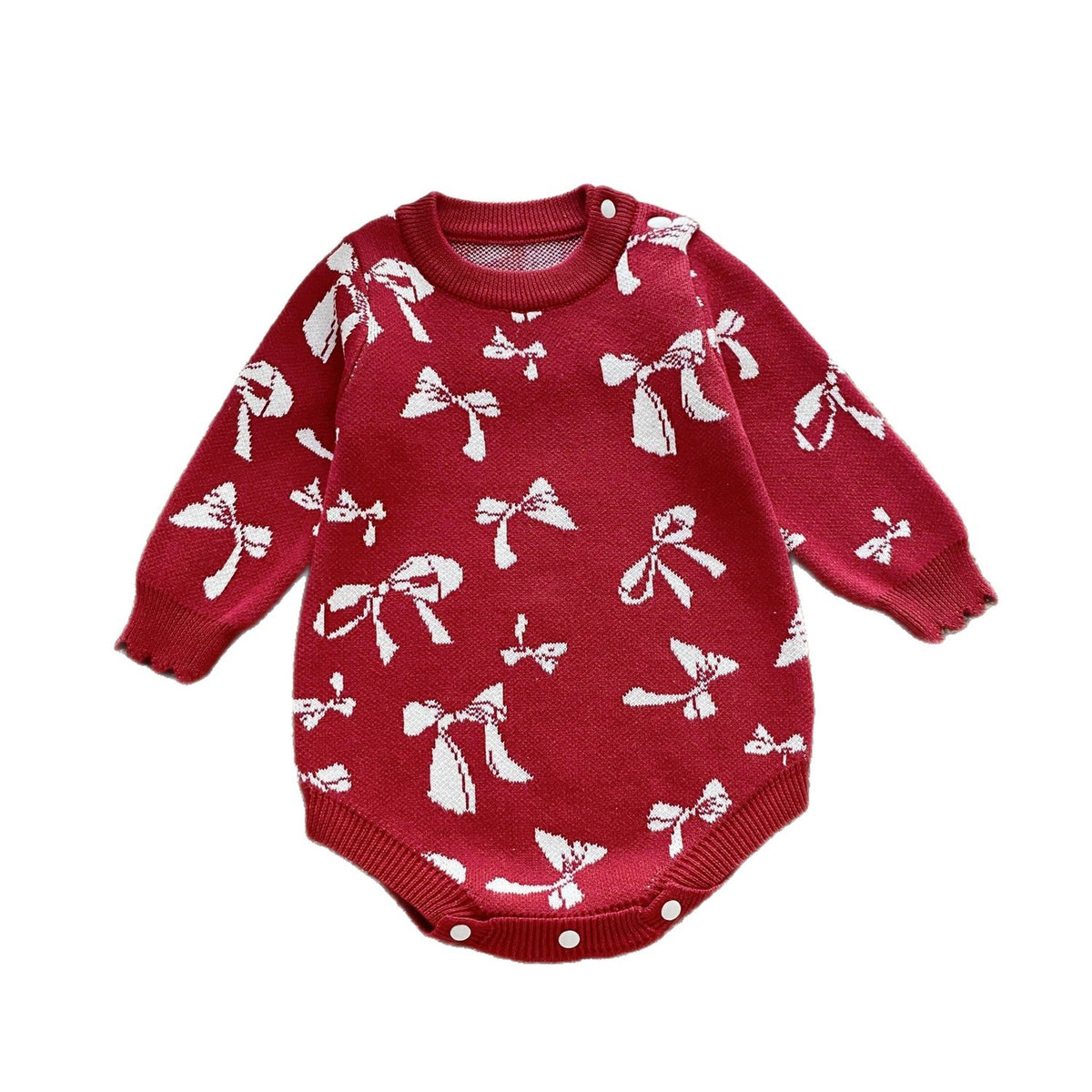 Baby Romper Cotton A-Class Bow Knit Pattern Fashion Cute Infant Clothes 1-3 Years
