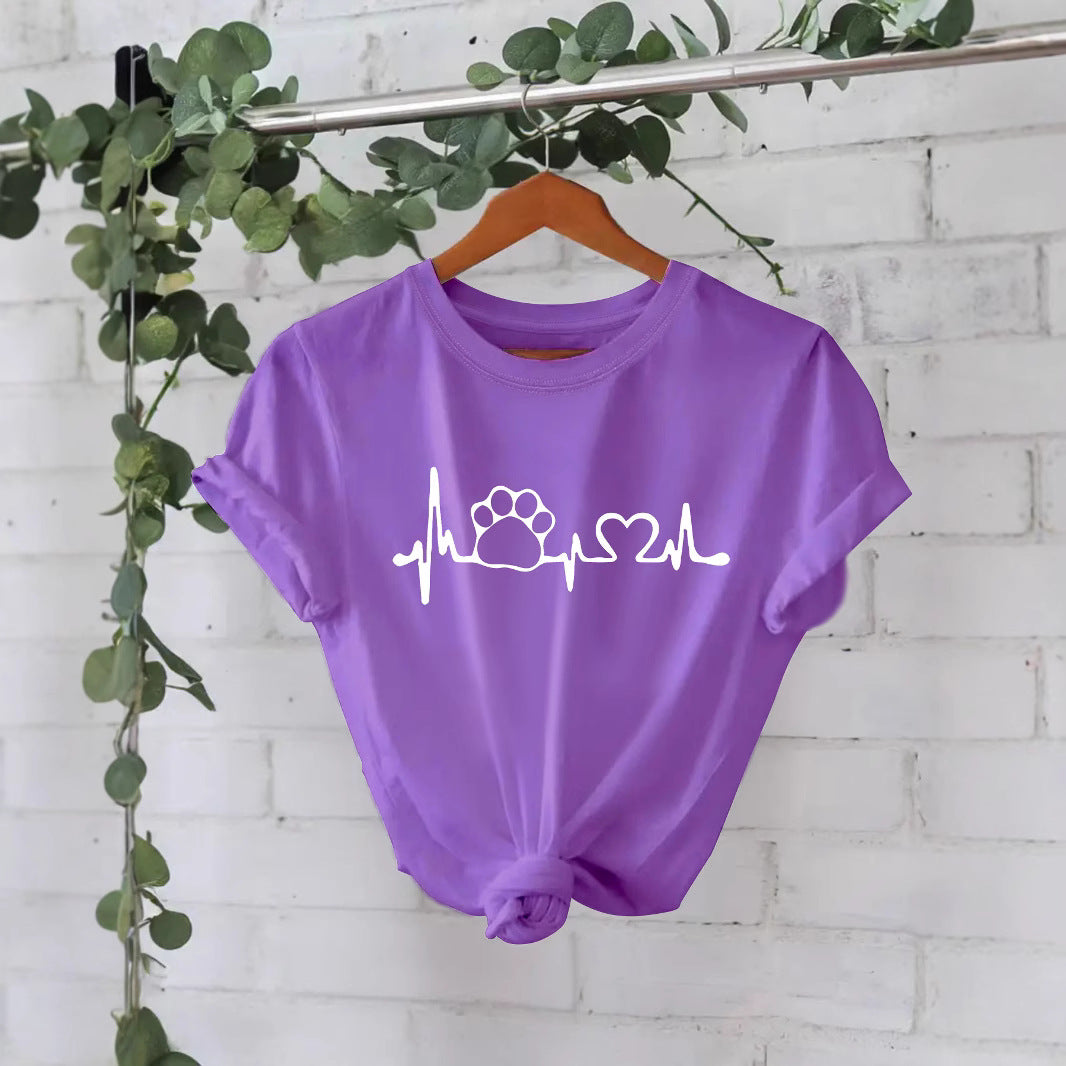 Pet Love New Round Neck Loose Short Sleeve