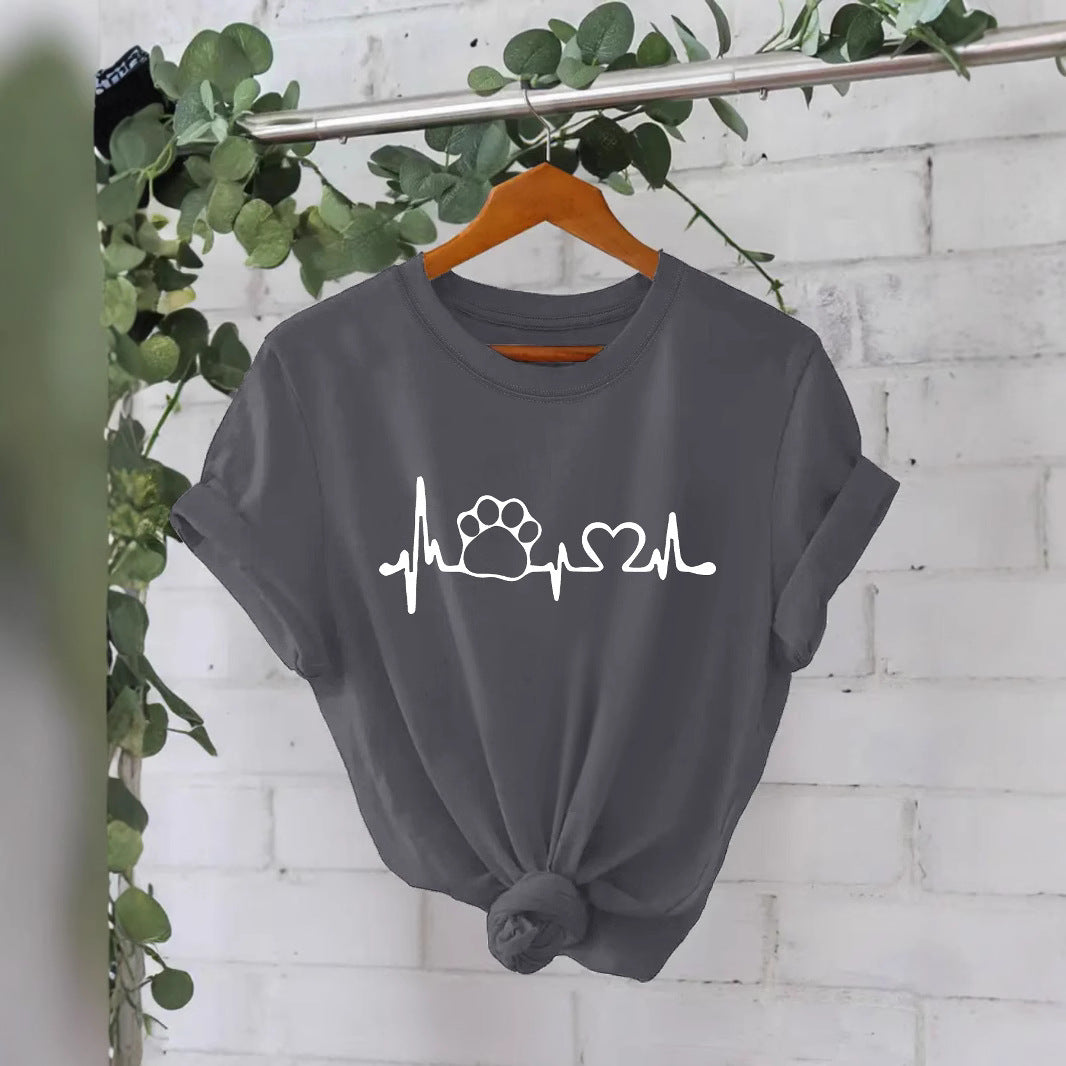Pet Love New Round Neck Loose Short Sleeve