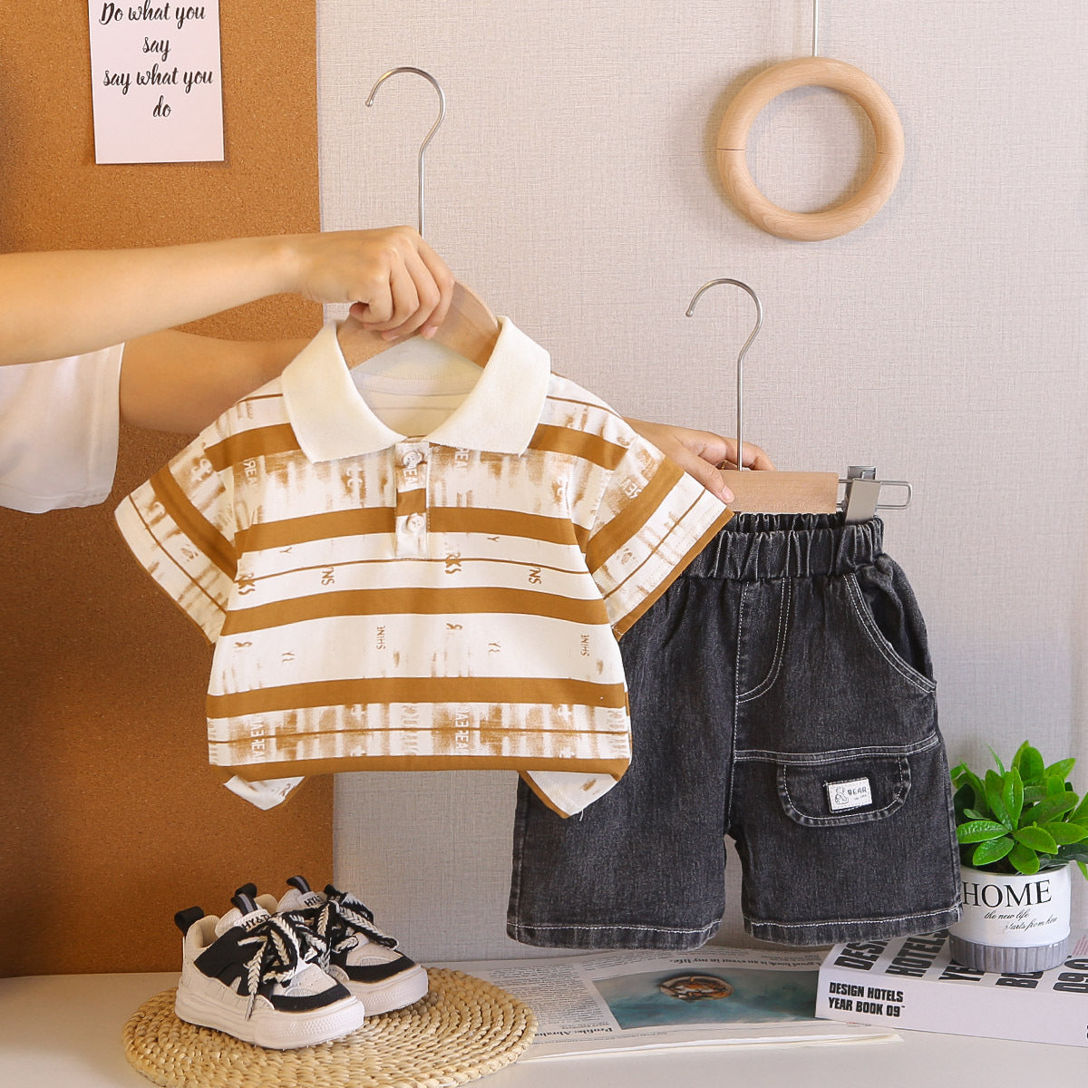 Children's casual baby boy summer outfit