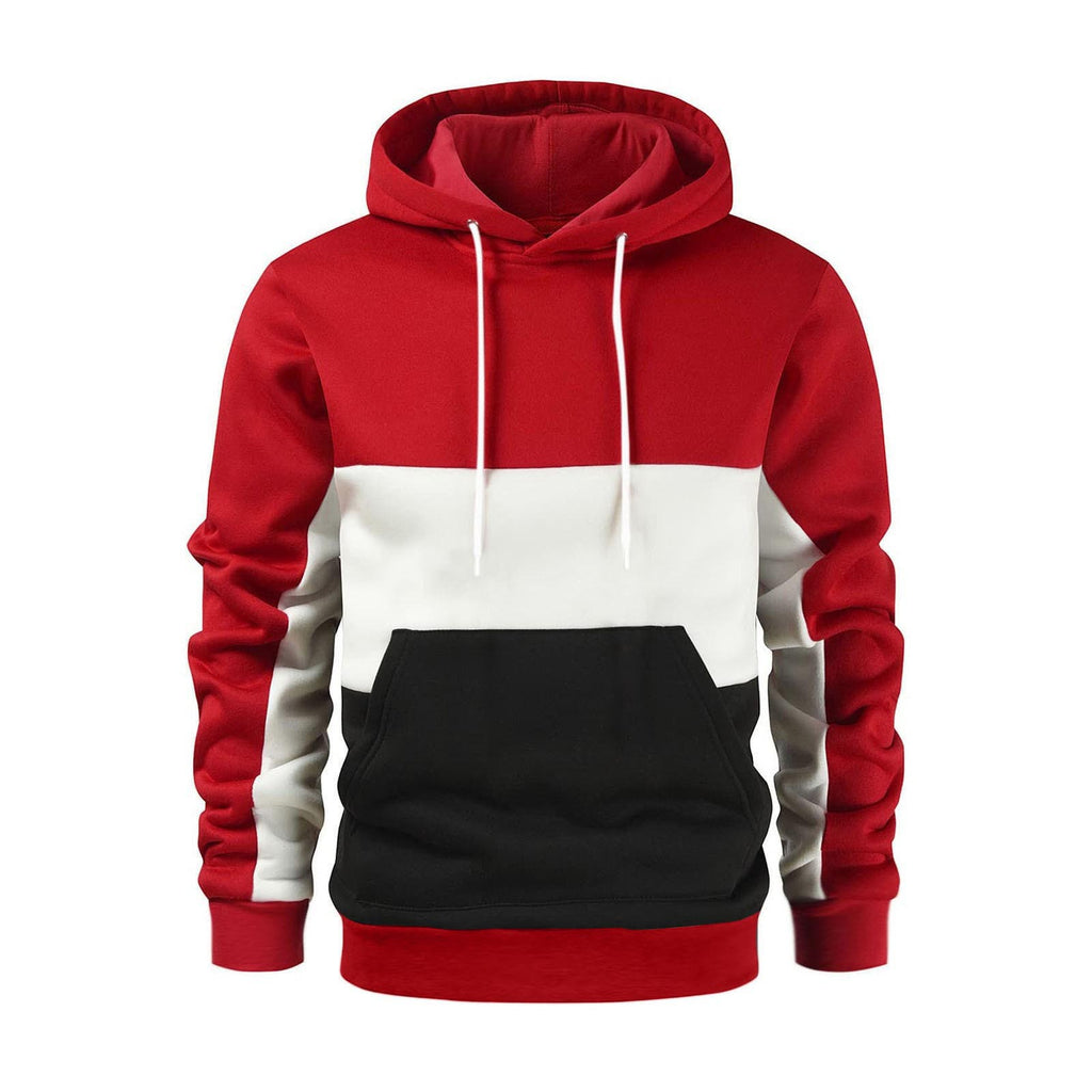 Men's  Color Block Long Sleeve Hooded Sweatshirt