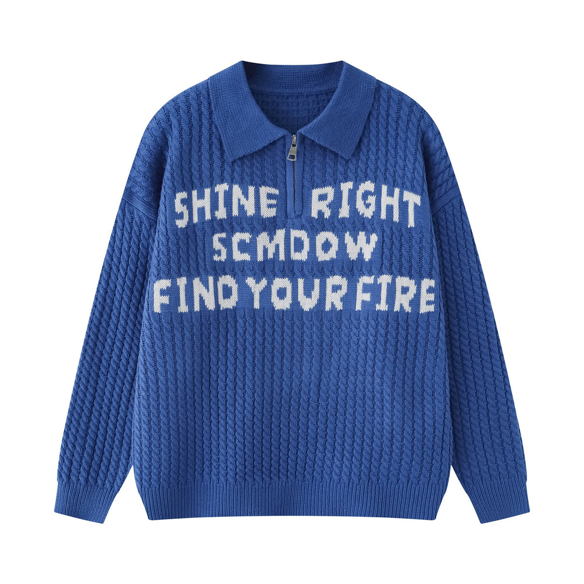 Half Zip Cable Knit Sweater