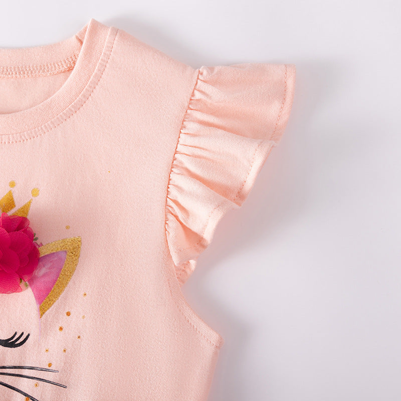 Kids' Dress Wholesale Tulle Girls' Dress Cute Cat Children's Dress