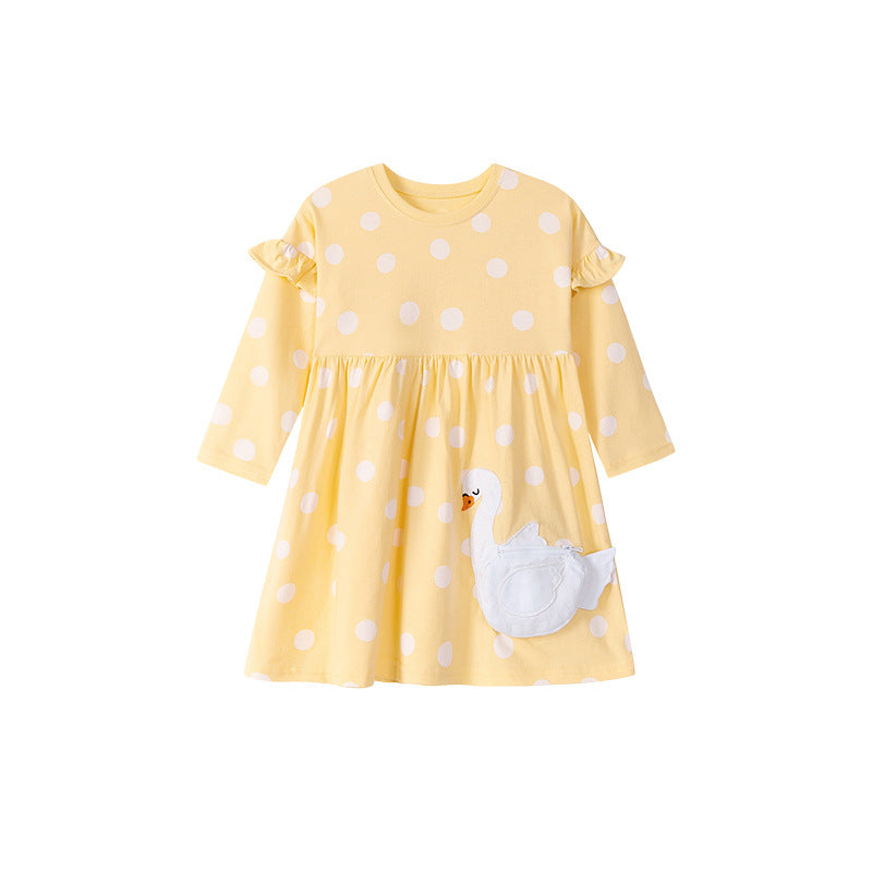 Children's Dress Cartoon Autumn Girls' Dress Cotton Kids Dress