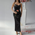 Sleeveless Slip Midi Dress - Solid Colour