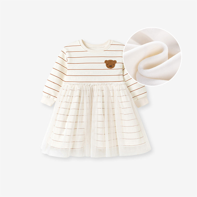 Fashion Mesh Girl's Dress, Cartoon Princess Dress for KidsTrendy Children's Dress