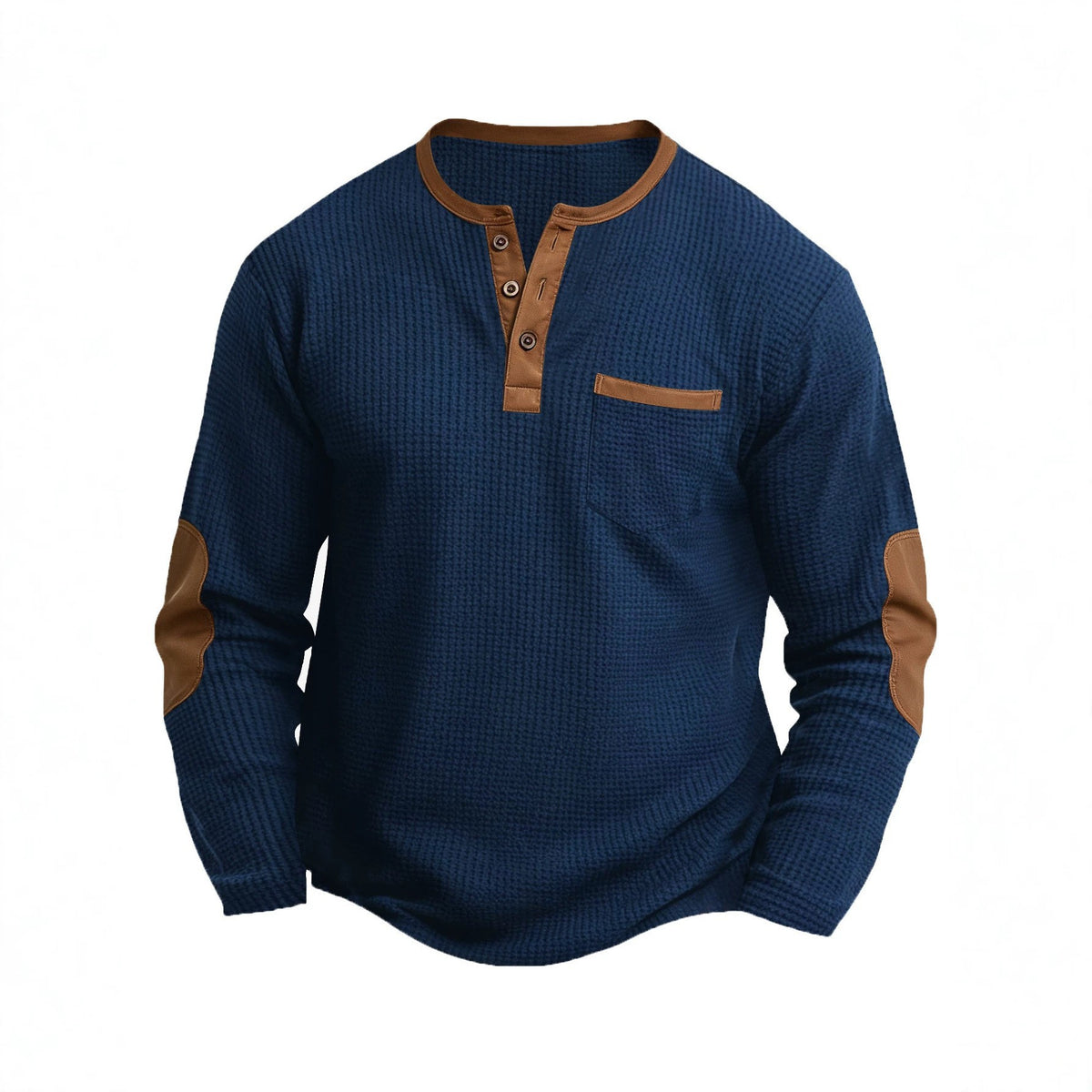 Layered-Look Long Sleeve Polo Top