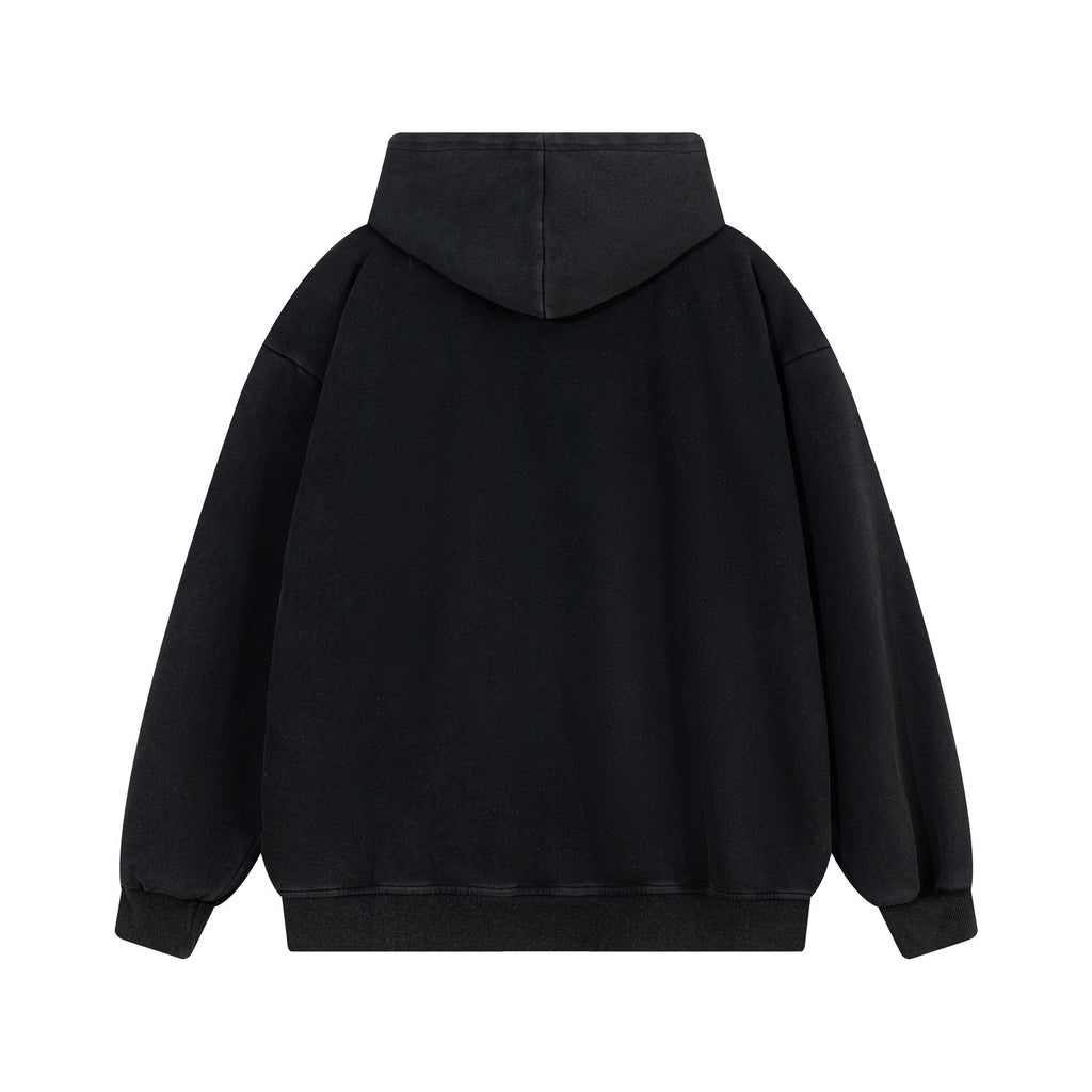 Men's Cross Letter Print Zip-Up Hoodie
