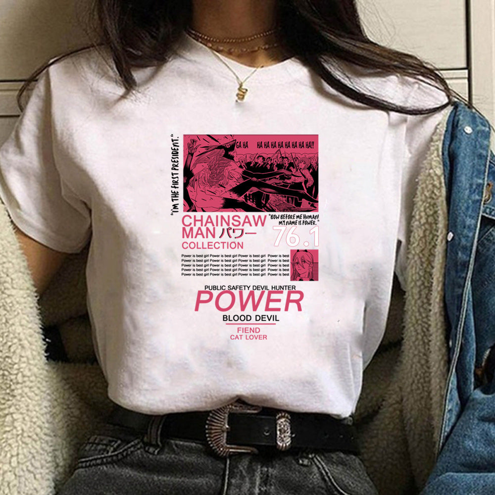 Chainsaw Man Power Short Sleeve Loose