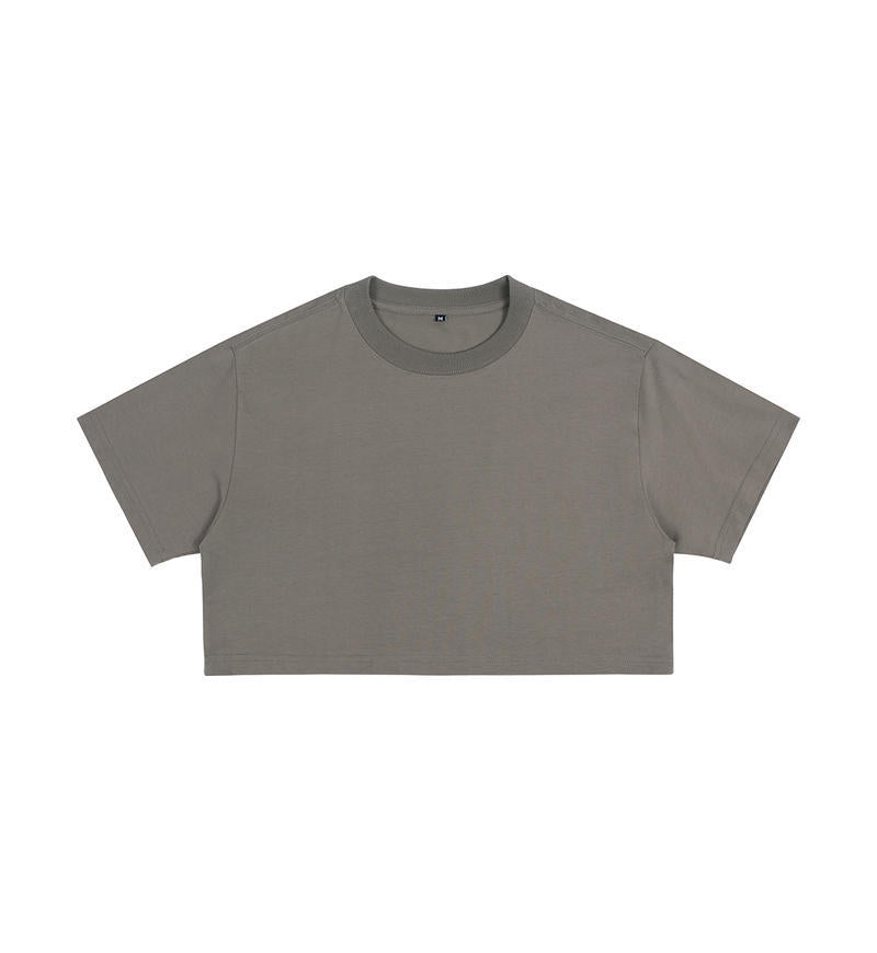 Short crop loose top women's short sleeved T-shirt with exposed navel