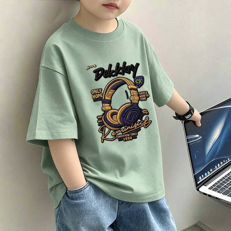Children's Short Sleeve T-Shirt  Boy Lightweight Half Sleeve Trendy Brand Boy Top