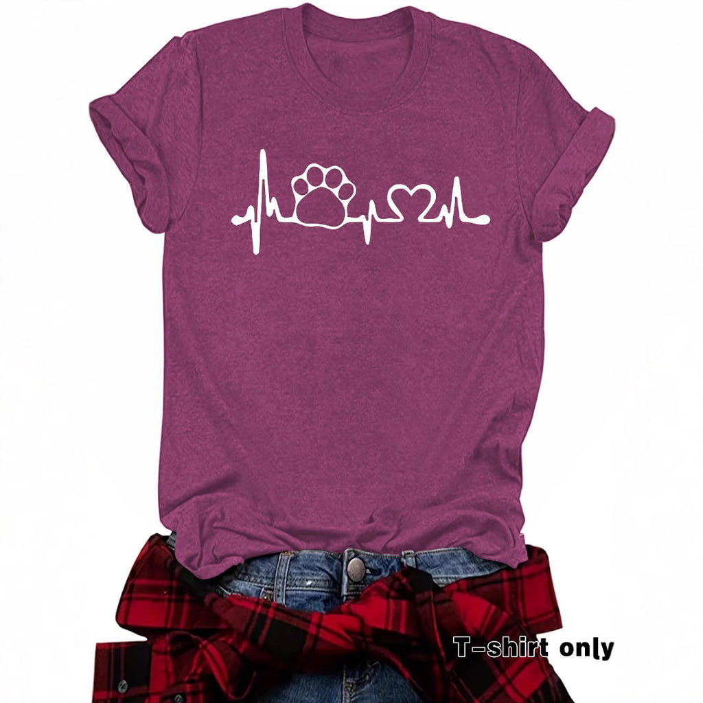 Love pet round neck pullover short sleeved shirt