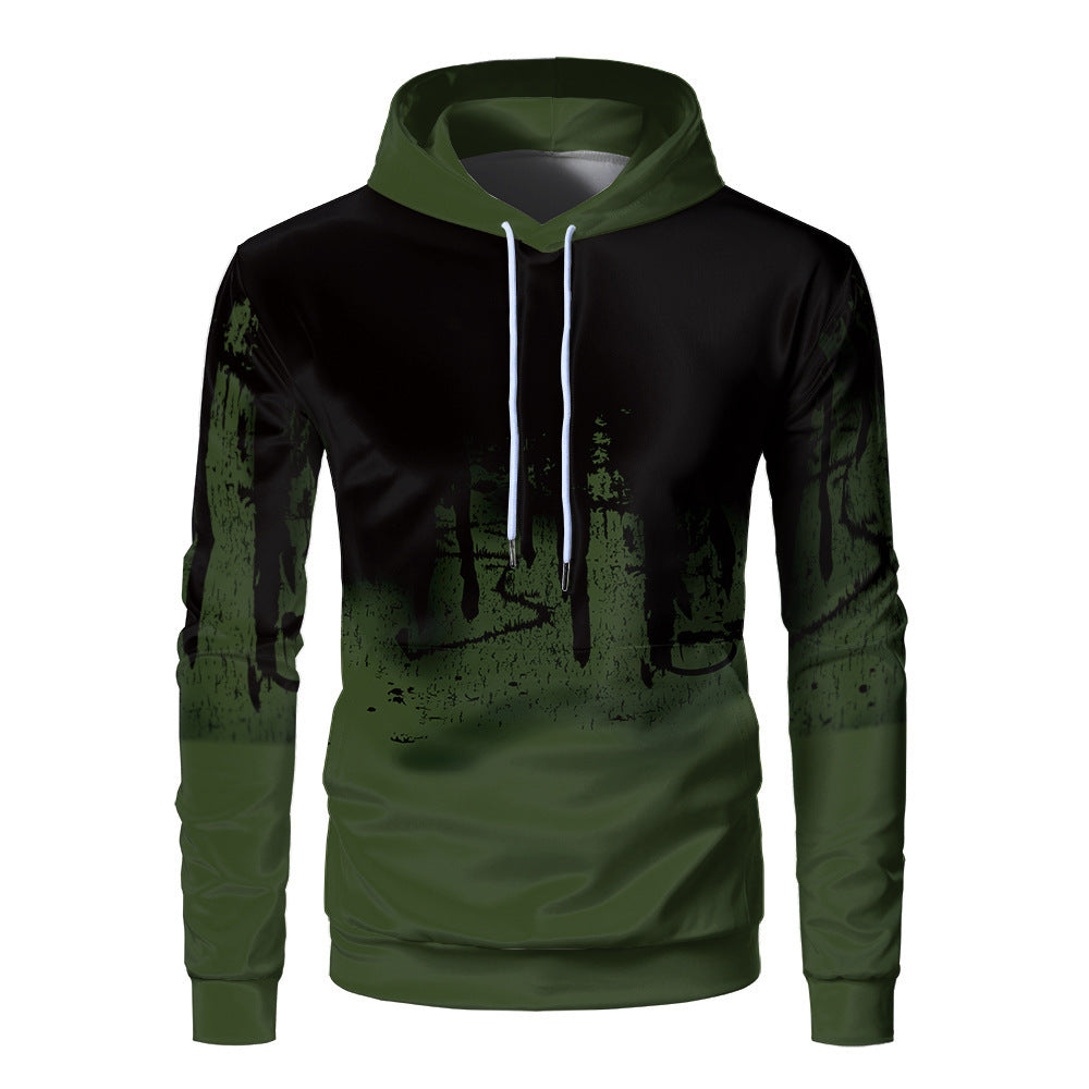 Men's Hooded Sweatshirt Half-Zip Multi-Pocket Drawstring Casual Sports Pullover