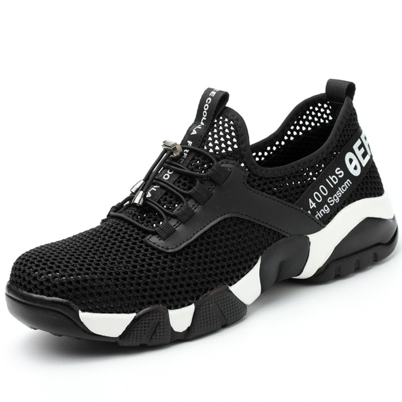 Summer Men Safety Shoes Men's Breathable Lightweight Anti-smashing Piercing Work Sandals Single Mesh Steel Toe Sneakers Man